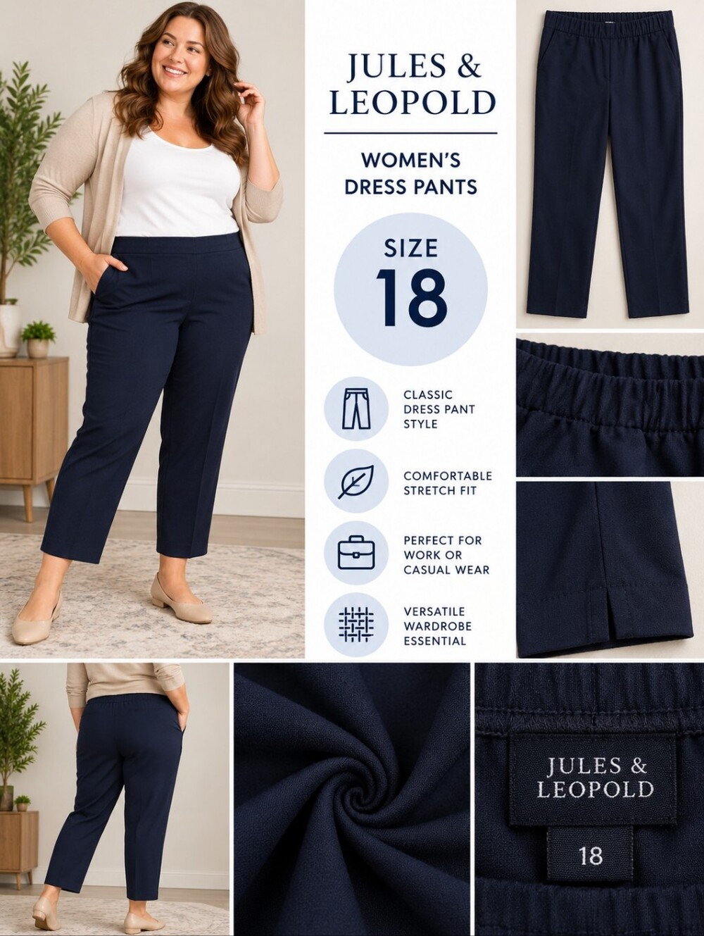 Jules & Leopold women's size 18 navy dress pants #38